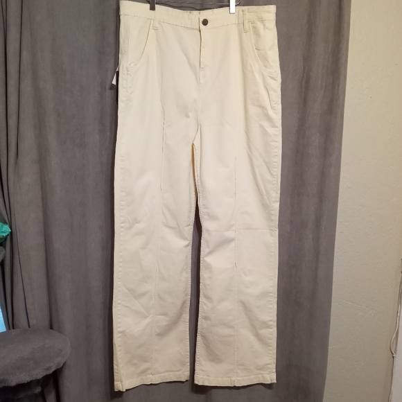 PRETTY LITTLE THING Jeans Plus Size Contrast Stitch Flare Long Inseam - Picture 1 of 6